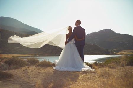 Young elegant wedding couple