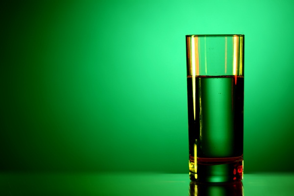 water on green
