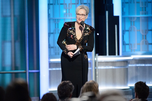 Meryl Streep accepts the Lifetime Achievement Award at the 74th Annual Golden Globe Awards at the Beverly Hotel in Beverly Hills, CA on Sunday, January 8, 2017.